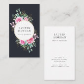 Carte De Visite roses rose fleurie du jardin délicat (Devant / Derrière)