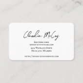 Carte De Visite Roses rose | Wedding planner professionnel (Dos)