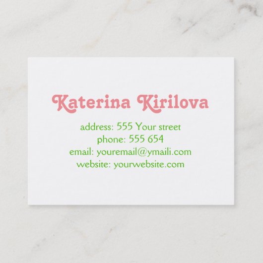 Carte De Visite Roses roses (Dos)