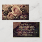 Carte De Visite Roses roses (Devant / Derrière)