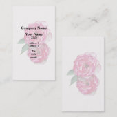Carte De Visite Roses roses et blanches (Devant / Derrière)