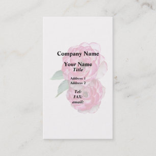 Carte De Visite Roses roses et blanches