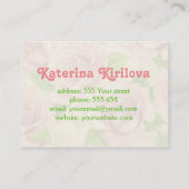 Carte De Visite Roses roses et palmiers feuilles (Dos)