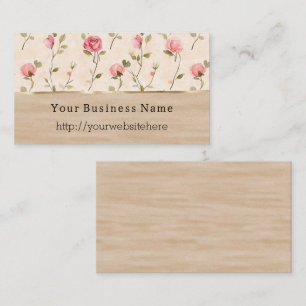 Carte De Visite Roses roses florales crème Nom de l'entreprise sit