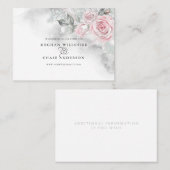 Carte De Visite Roses roses modernes Aquarelle gris BarefootBride™ (Devant / Derrière)