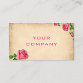 Carte De Visite Roses roses romantiques Jardin Floral Professionne (Devant)