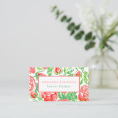 Carte De Visite Roses roses rose Floral Moderne (Debout devant)