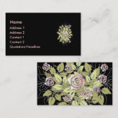 Carte De Visite roses roses roses (Devant / Derrière)