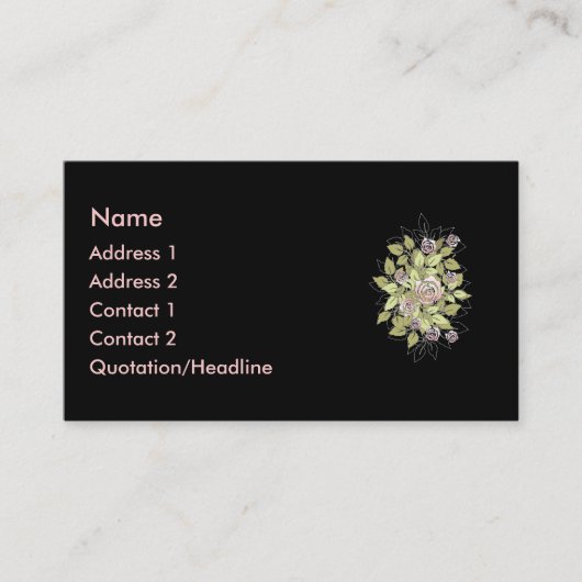 Carte De Visite roses roses roses (Devant)
