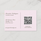 Carte De Visite Roses roses roses avec code QR (Dos)
