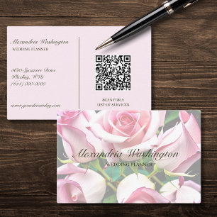 Carte De Visite Roses roses roses avec code QR