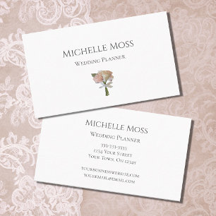 Carte De Visite Roses roses roses blanches Wedding planners modern