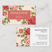 Carte De Visite Roses roses roses Chic Élégante Feminine (Devant / Derrière)