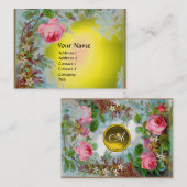 Carte De Visite ROSES ROSES ROSES ET JASMINES MONOGRAM GEM jaune b (Devant / Derrière)