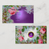 CARTE DE VISITE ROSES ROSES ROSES ET JASMINES MONOGRAM GEM PIERRE  (Devant / Derrière)