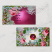 CARTE DE VISITE ROSES ROSES ROSES ET JASMINES MONOGRAM GEM PIERRE (Devant / Derrière)