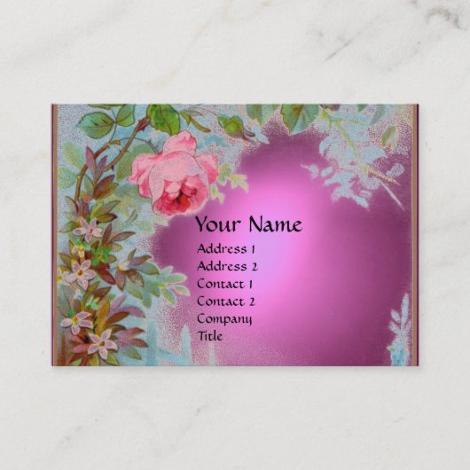 CARTE DE VISITE ROSES ROSES ROSES ET JASMINES MONOGRAM GEM STONE, (Devant)