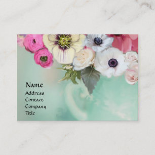 CARTE DE VISITE ROSES ROSES ROSES ROSES ROSES BLANCHES ET FLEURS D