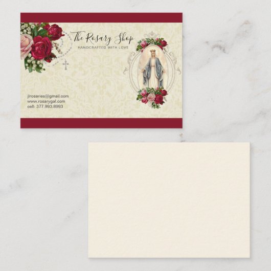 Carte De Visite Roses Roses Roses Roses Roses Roses Roses Roses Ro (Devant / Derrière)