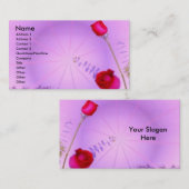 Carte De Visite Roses Rouges (Devant / Derrière)