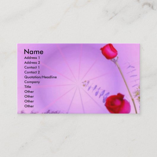 Carte De Visite Roses Rouges (Devant)