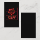 Carte De Visite Roses rouges Crâne gothique Wicca Fleurs gothiques (Devant / Derrière)