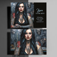 Roses Rouges Et Crânes Femme Artiste De Tatouage