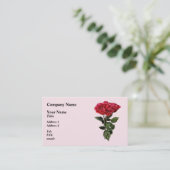 Carte De Visite Roses rouges et feuilles (Debout devant)