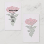 Carte De Visite Roses rouges et feuilles (Devant / Derrière)