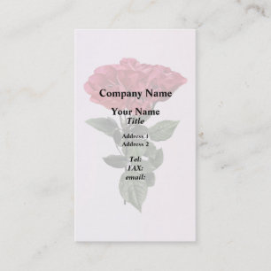 Carte De Visite Roses rouges et feuilles