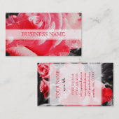 Carte De Visite Roses rouges romantiques (Devant / Derrière)