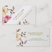 Carte De Visite Roses rouges rustiques Cosmetologie Arrière - plan (Devant / Derrière)