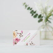 Carte De Visite Roses rouges rustiques Cosmetologie Arrière - plan (Debout devant)