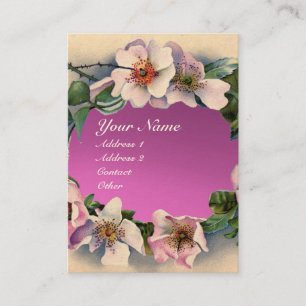Carte De Visite Roses SAUVAGES AVEC ROSE PURPLE GEM STONE MONOGRAM