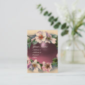 Carte De Visite Roses SAUVAGES AVEC ROSE PURPLE GEM STONE MONOGRAM (Debout devant)
