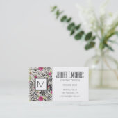 Carte De Visite Roses Sur Les Motifs Animaux (Debout devant)