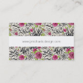 Carte De Visite Roses Sur Les Motifs Animaux (Dos)