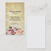 Carte De Visite Roses vintages (Devant / Derrière)