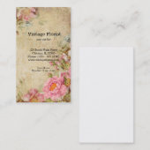 Carte De Visite Roses vintages (Devant / Derrière)