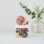Carte De Visite Roses vintages assez rose (Debout devant)