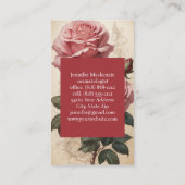 Carte De Visite Roses vintages assez rose (Dos)