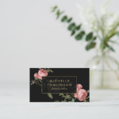 Carte De Visite Roses vintages en noir (Debout devant)
