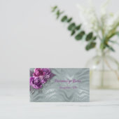 Carte De Visite Roses violets élégants sur le Motif de la Parties  (Debout devant)