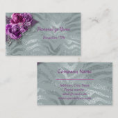 Carte De Visite Roses violets élégants sur le Motif de la Parties  (Devant / Derrière)