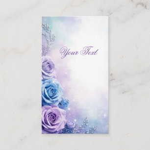 Carte De Visite Roses violettes et bleues de fantaisie rêveuse