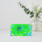 Carte De Visite Rosette de Sedum Succulent Chartreuse Vert Citron (Debout devant)