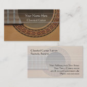 Carte De Visite Rosette décorée d'une guitare classique (Devant / Derrière)