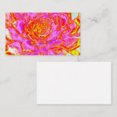 Carte De Visite Rosette Succulente Succulente rose, rouge et jaune (Devant / Derrière)