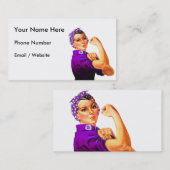 Carte De Visite Rosie le rivoir - fibromyalgie pourpre (Devant / Derrière)