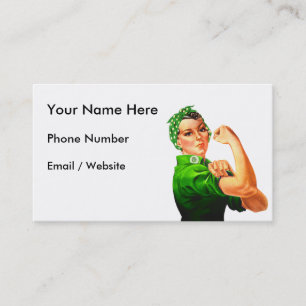 Carte De Visite Rosie The Riveter - Vert Militaire